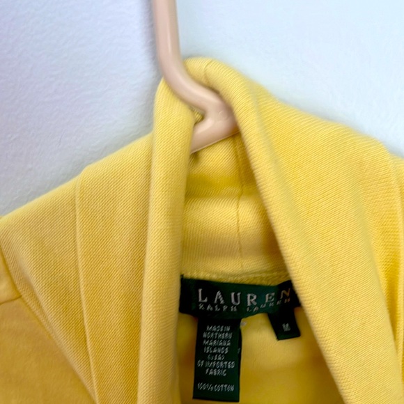 NEW Ralph Lauren women’s medium yellow cotton long sleeve turtleneck - Picture 3 of 5